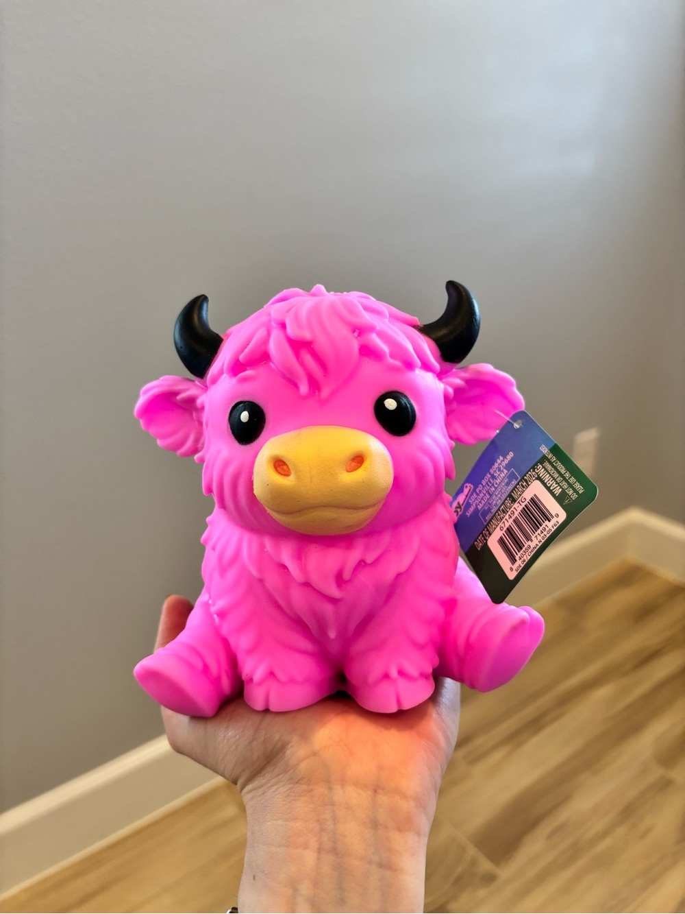 Pink Jumbo Squeeze Toy - Cute Soft Kids Toy Squeezy Squishy Highland Cow